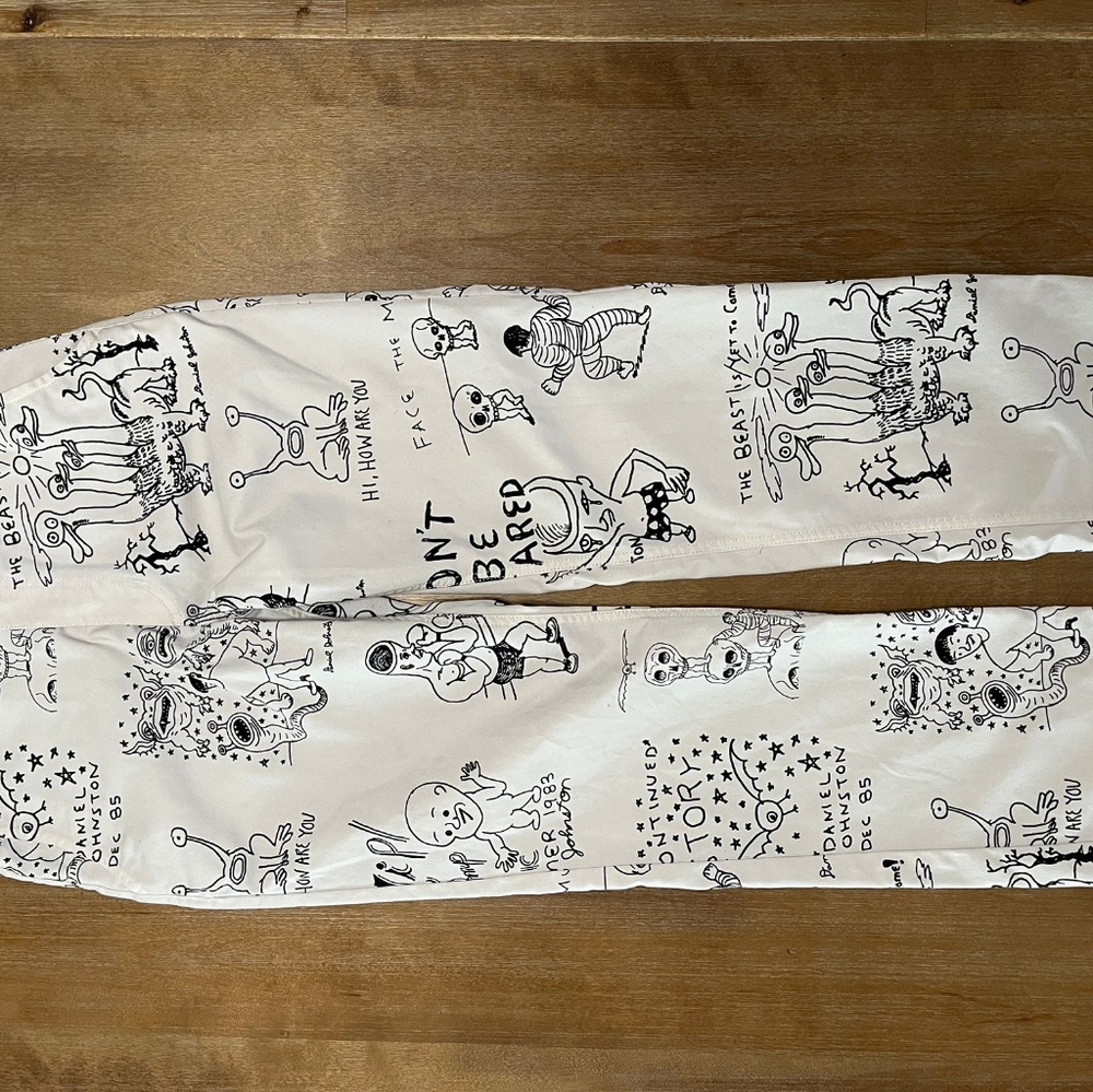 Vans White Scribble Pants Size 28